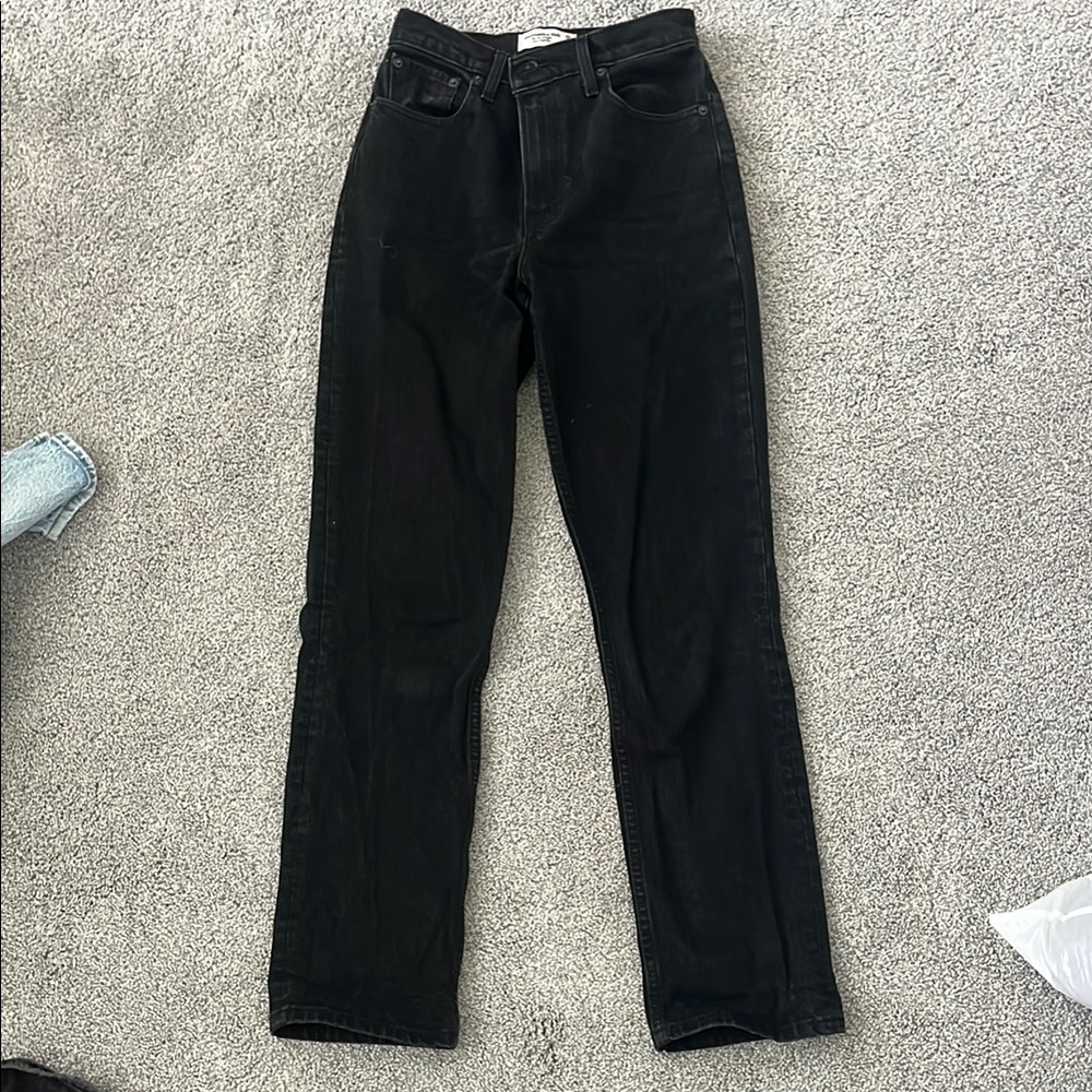 Classic Black Women's Jeans 90s straight ultra high rise